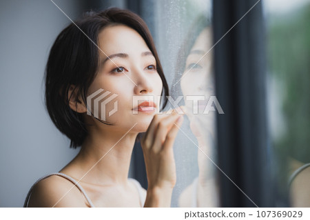 Headache, rain, worries 107369029