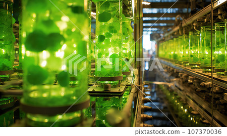 Photobioreactor in laboratory, algae biofuel industry 107370036