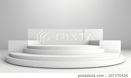3d luxury white podium for your luxury product.Generative AI 107370430
