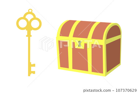 寶箱和鑰匙的插圖 寶箱和鑰匙的插圖 107370629