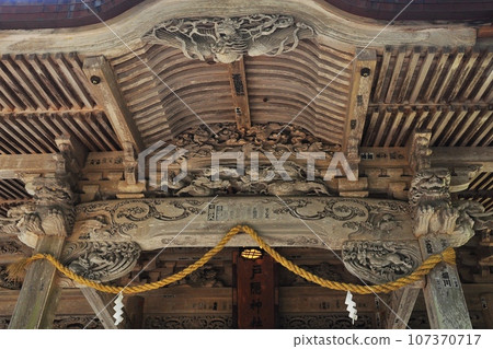 Nagano City: Splendid carvings under the eaves of Togakushi Shrine Hokosha Shrine Nagano City: Splendid carvings under the eaves of Togakushi Shrine Hokosha Shrine 107370717