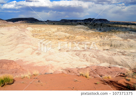 Rugged and Desolate Landscape Petrified Forest Arizona 107371375