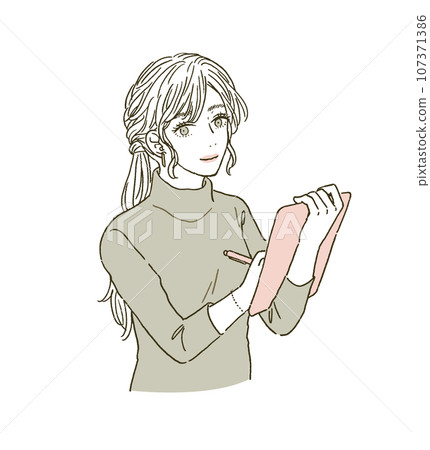 Beauty Illustration of a woman holding a medical record and counseling 107371386