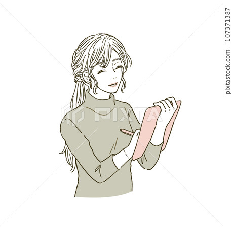 Beauty Illustration of a woman holding a medical record and counseling 107371387