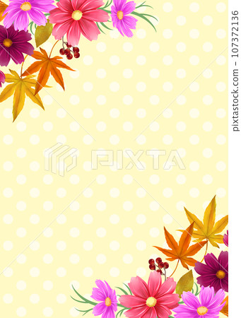 Autumn plants decorative frame background Autumn plants decorative frame background 107372136