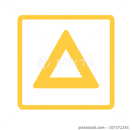 簡單的黃色三角形標記 107372291