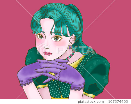 女孩盯著我,紅色背景 女孩盯著我,紅色背景 107374403