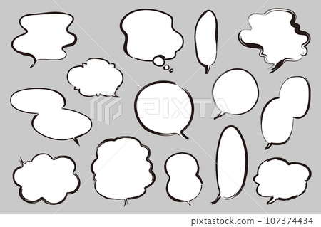 畫筆繪製的語音氣泡向量插圖集 畫筆繪製的語音氣泡向量插圖集 107374434