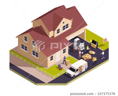Relocation Service Isometric 107375376