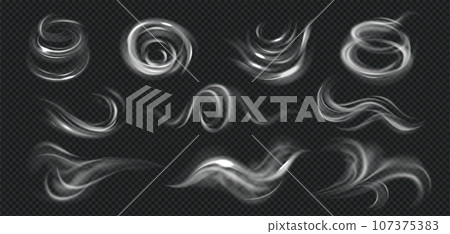 Wind Swirls Realistic Set Wind Swirls Realistic Set 107375383