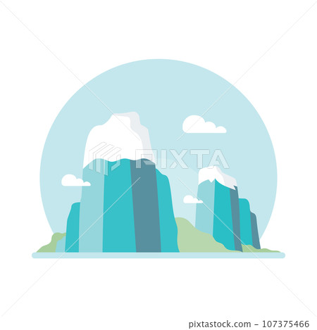 Travel flat design background. mountain backpack Vector illustration 107375466