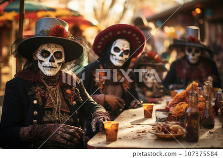 People are celebrating Day of Dead holiday. Generative AI People are celebrating Day of Dead holiday. Generative AI 107375584