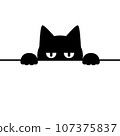 一隻貓向外張望的剪影插圖 107375837