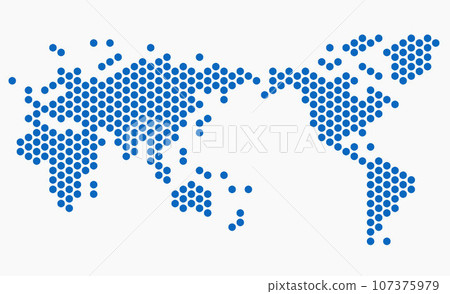 Circle shape world map on white background. 107375979