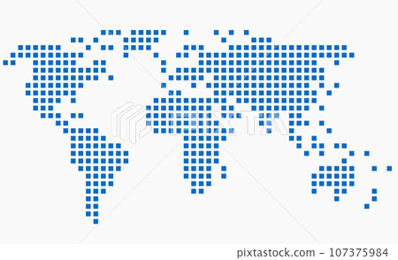Square shape world map on white background. Square shape world map on white background. 107375984
