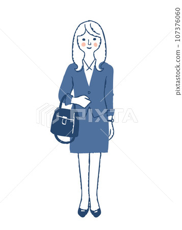 Young woman wearing a suit, whole body, f26 107376060
