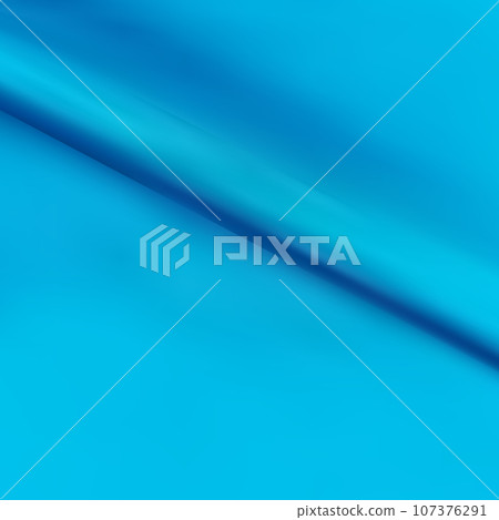 Silk fabric. Texture of blue wrinkled fabric. Blue wrinkled, wavy surface texture. Close-up, soft focus. background, pattern. eps 10 107376291