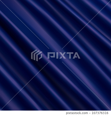 elegant luxury blue background with wavy draped folds of cloth, smooth silk texture with wrinkles and creases in flowing fabric. eps 10 107376316