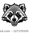 Raccoon mascot vector emblem design 107376509