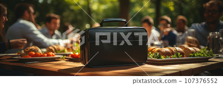 Office workers have lunch in the park 107376552