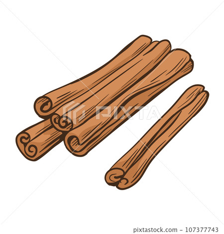 Aromatic spice cinnamon 107377743