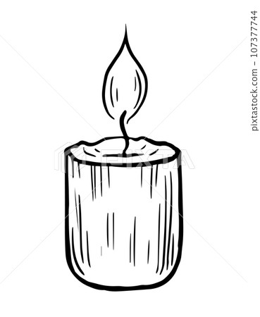 Burning paraffin candle 107377744