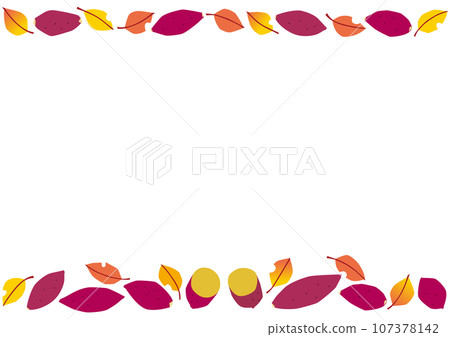 Sweet potato and fallen leaves frame_horizontal position_band Sweet potato and fallen leaves frame_horizontal position_band 107378142