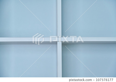 Empty interior wall shelves, background, product text editing, copy space 107378177