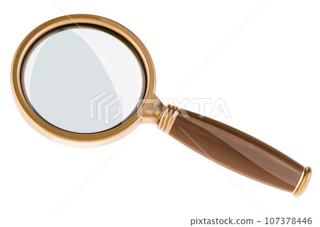 Loupe, Magnifier, Magnifying glass. 3D rendering 107378446