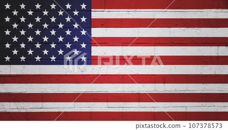 American flag painted on a wall 107378573