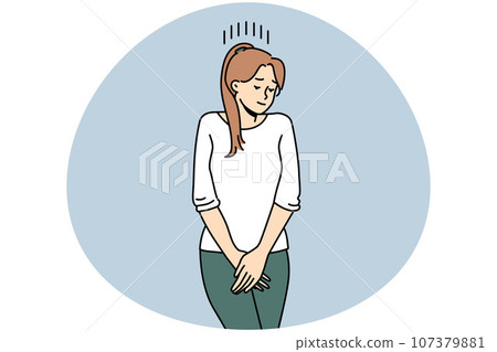 Woman suffer from urinary infection 107379881