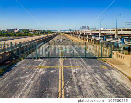 Aerial view of the gate of Cyrus Avery Memorial Bridge Aerial view of the gate of Cyrus Avery Memorial Bridge 107380255