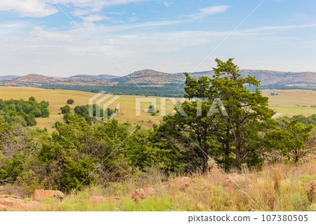 Daytime landscape of the Wichita Mountains National Wildlife Refuge 107380505