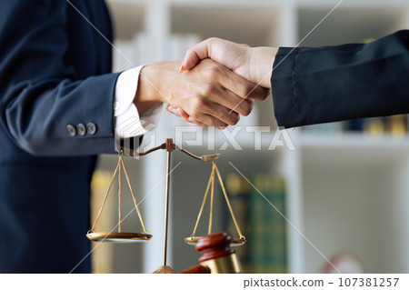 Good service cooperation of Consultation between a male lawyer and business woman customer 107381257