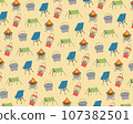 Camping equipment pattern background (yellow) 107382501