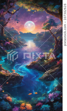 Illustration material fantasy landscape Illustration material fantasy landscape 107382628
