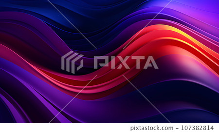 彩色渐变艺术感波浪背景 107382814