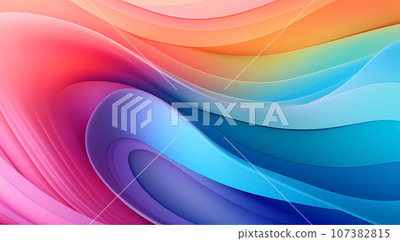 彩色渐变艺术感波浪背景 107382815