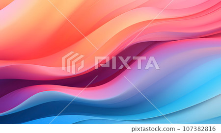 彩色渐变艺术感波浪背景 107382816