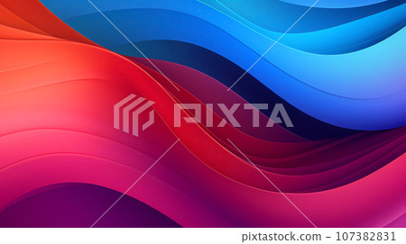 彩色渐变艺术感波浪背景 107382831