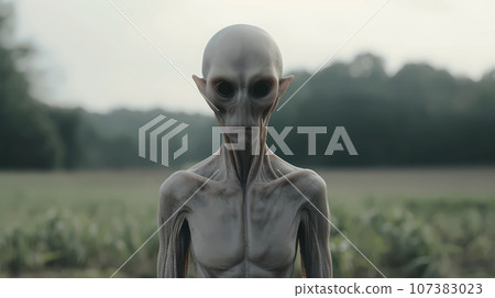 Hand drawn alien illustration Hand drawn alien illustration 107383023