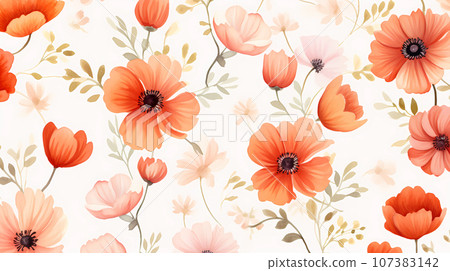 手绘卡通花卉纹理插画背景素材 手绘卡通花卉纹理插画背景素材 107383142