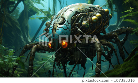 Harmonious Coexistence: Biomechanical Creatures in the Techno Jungle 107383316