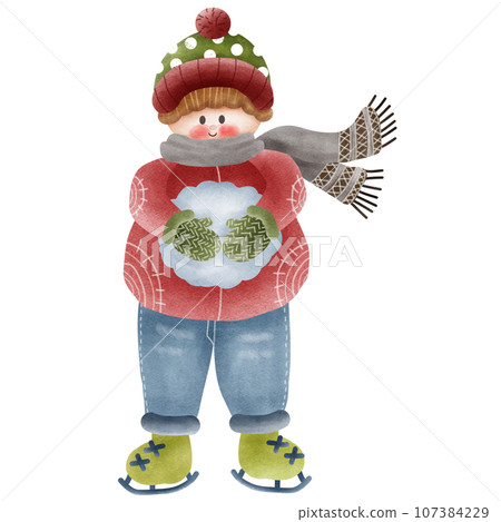 boy and snow 107384229