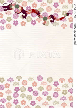Dragon New Year's card zodiac background Dragon New Year's card zodiac background 107384534
