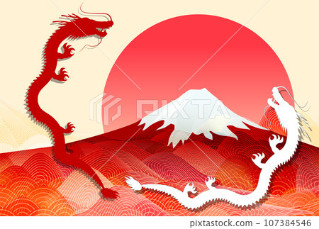 龍新年賀卡生肖背景 龍新年賀卡生肖背景 107384546