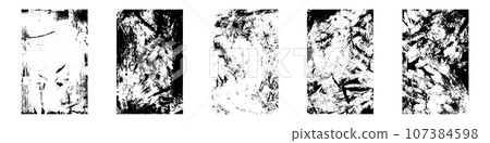 Vintage photo frame grunge and textured brush strokes. paper overlay, posters or collages. Flat vector illustration isolated 107384598