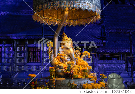 Lord Ganesha Worship Ceremony in Chiangmai Thailand. 107385042