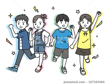孩子們跑得很好的插圖 孩子們跑得很好的插圖 107385069