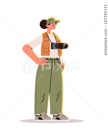 woman photographer young girl with camera posing near usa flag happy labor day celebration concept vertical full length woman photographer young girl with camera posing near usa flag happy labor day celebration concept vertical full length 107385141